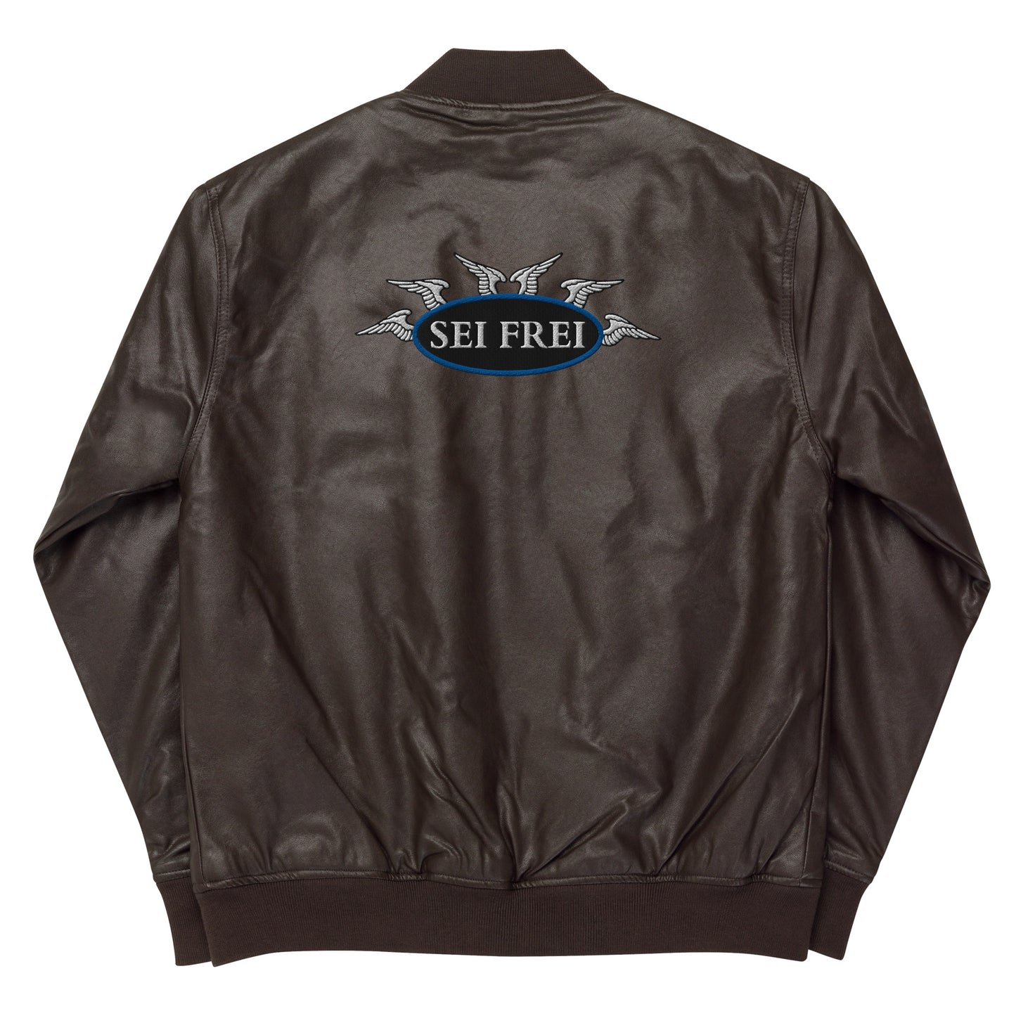 SEI FREI Classics Embroidered Leather Bomber Jacket - Water