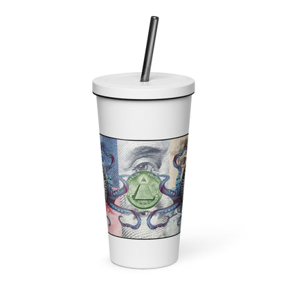 Central Dranking Insulated tumbler with a straw