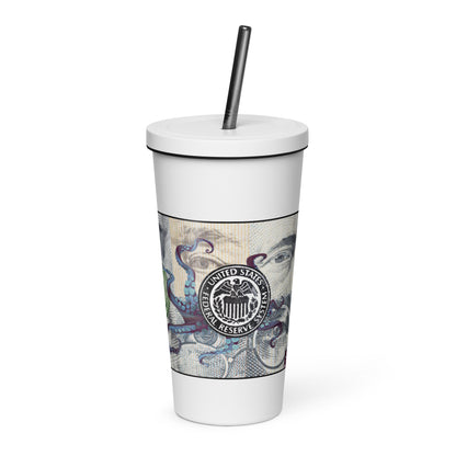 Central Dranking Insulated tumbler with a straw