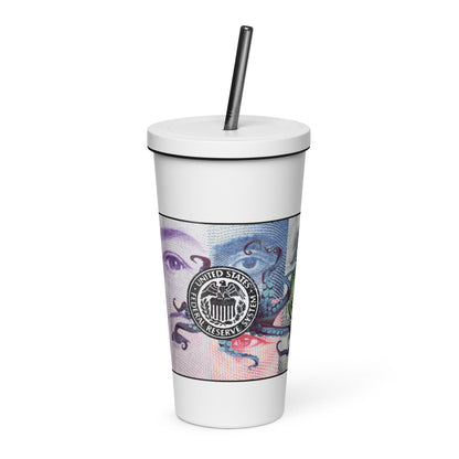 Central Dranking Insulated tumbler with a straw