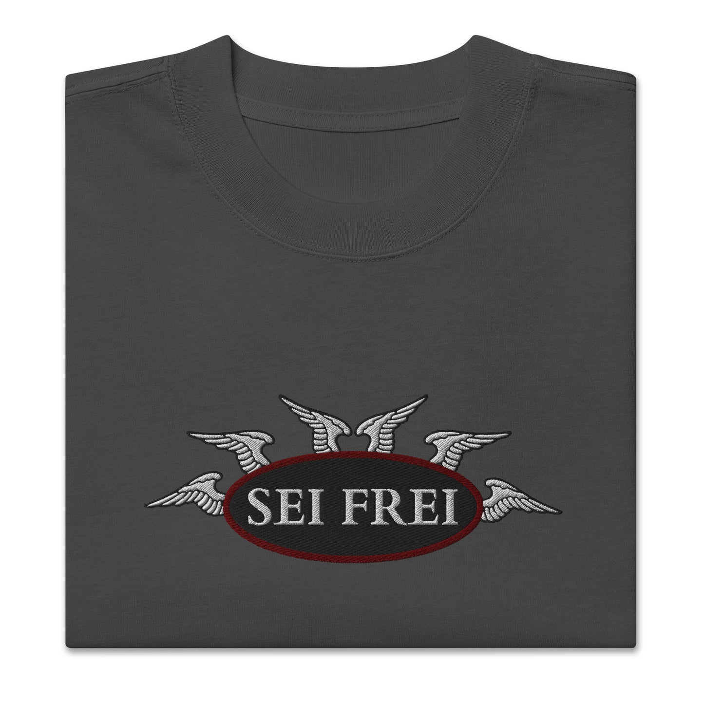 SEI FREI Classics Embroidered Unisex Oversized faded t-shirt - Wine