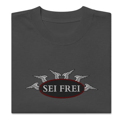 SEI FREI Classics Embroidered Unisex Oversized faded t-shirt - Wine