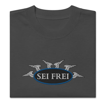 SEI FREI Classics Embroidered Unisex Oversized faded t-shirt - Water