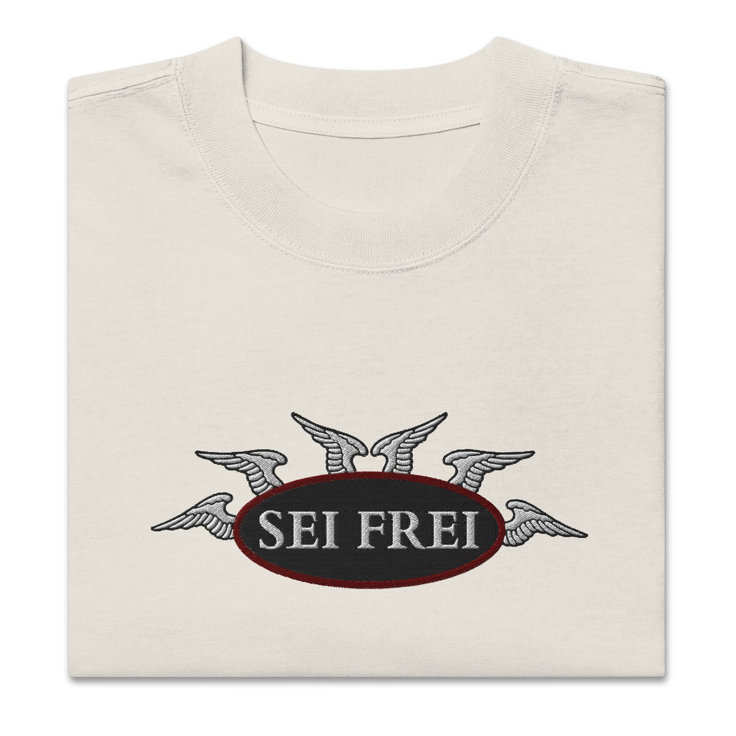 SEI FREI Classics Embroidered Unisex Oversized faded t-shirt - Wine