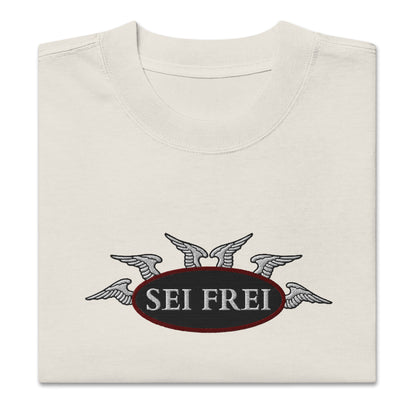 SEI FREI Classics Embroidered Unisex Oversized faded t-shirt - Wine