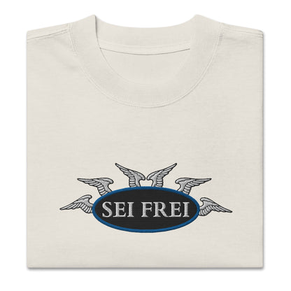 SEI FREI Classics Embroidered Unisex Oversized faded t-shirt - Water