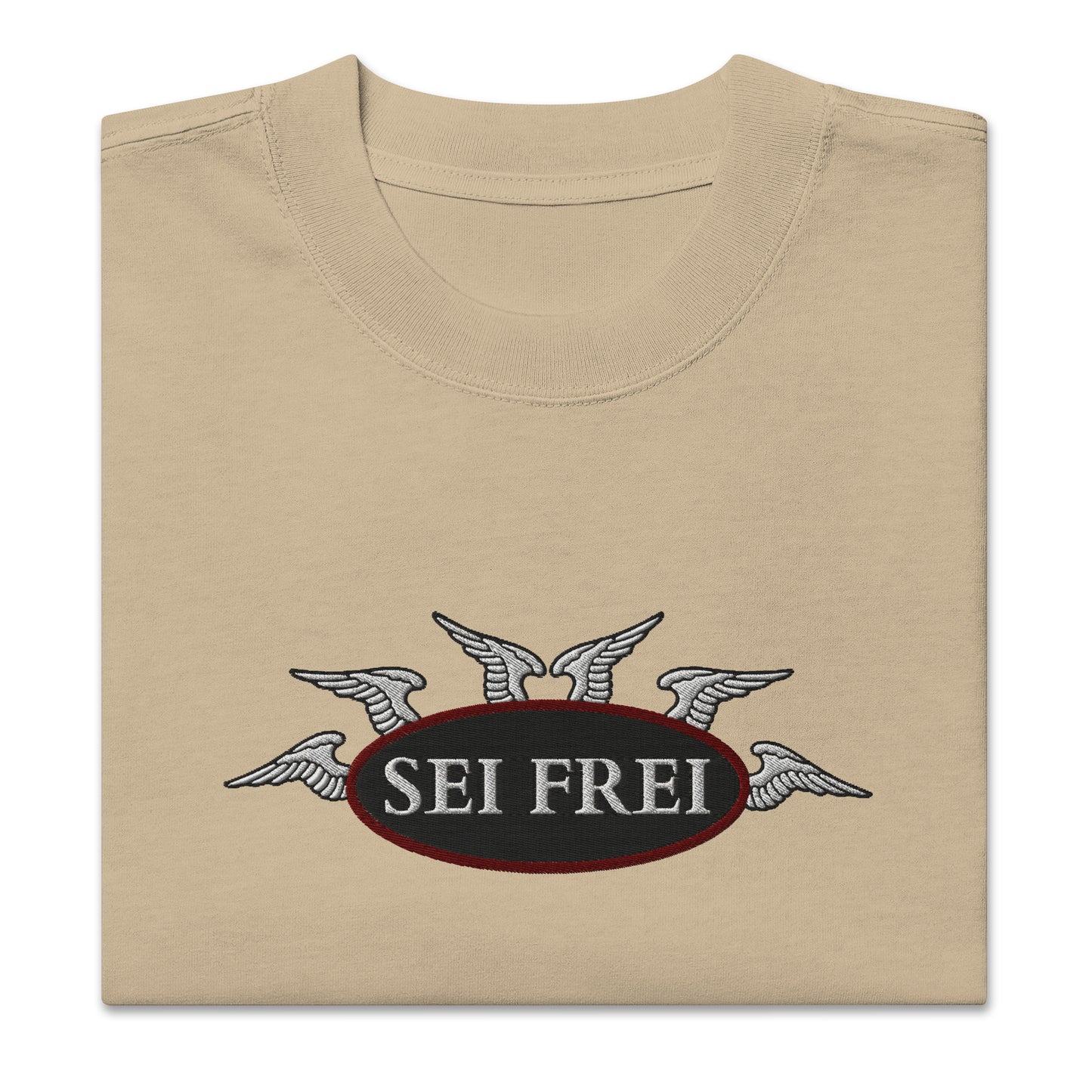 SEI FREI Classics Embroidered Unisex Oversized faded t-shirt - Wine