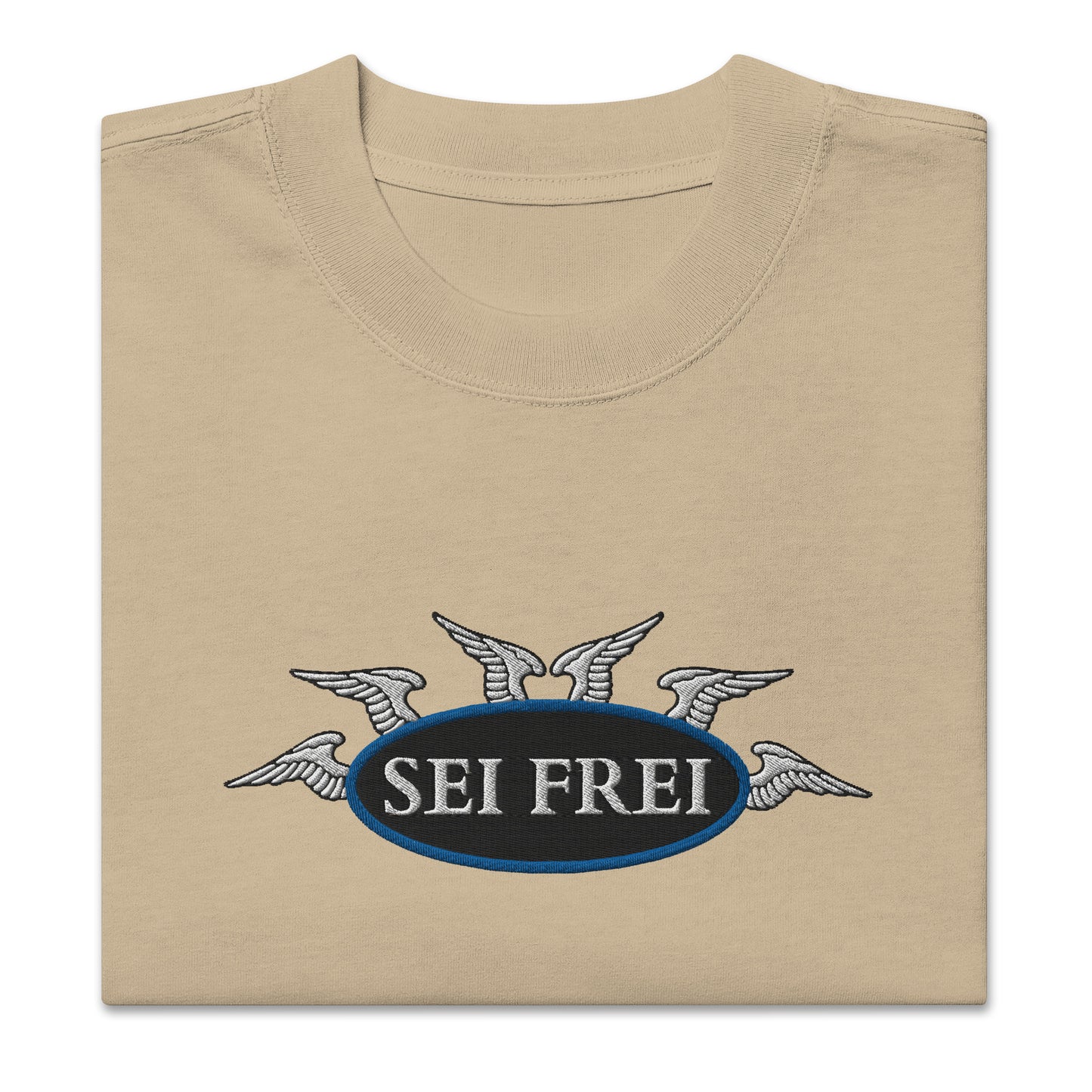 SEI FREI Classics Embroidered Unisex Oversized faded t-shirt - Water