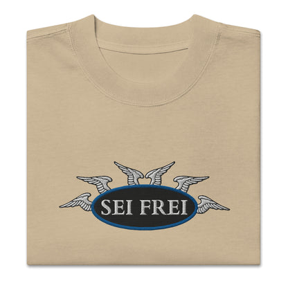 SEI FREI Classics Embroidered Unisex Oversized faded t-shirt - Water