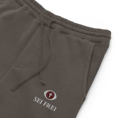 SEI FREI Classics Embroidered Unisex pigment-dyed sweatpants - Wine