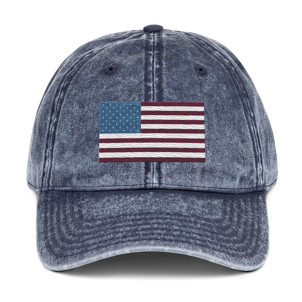 Star Spangled TruClr Embroidered Vintage Cotton Twill Cap